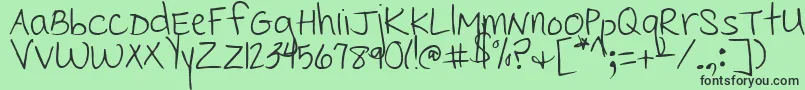 CedarvillePnkfun1Print-fontti – mustat fontit vihreällä taustalla