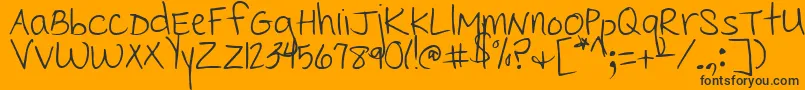 CedarvillePnkfun1Print-fontti – mustat fontit oranssilla taustalla