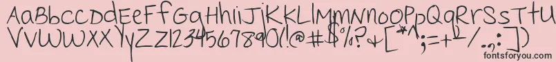 CedarvillePnkfun1Print-Schriftart – Schwarze Schriften auf rosa Hintergrund