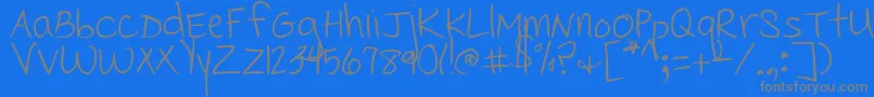 CedarvillePnkfun1Print Font – Gray Fonts on Blue Background