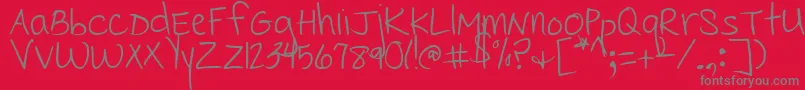 fuente CedarvillePnkfun1Print – Fuentes Grises Sobre Fondo Rojo