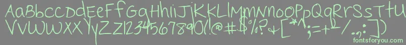CedarvillePnkfun1Print Font – Green Fonts on Gray Background