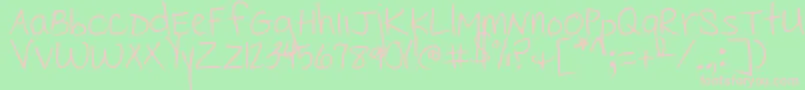 CedarvillePnkfun1Print-Schriftart – Rosa Schriften auf grünem Hintergrund