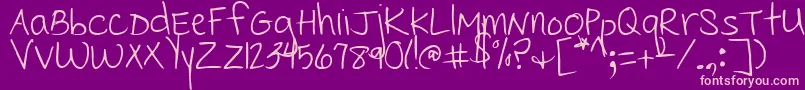 Czcionka CedarvillePnkfun1Print – różowe czcionki na fioletowym tle