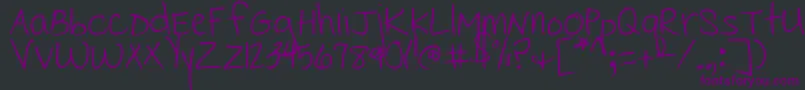 CedarvillePnkfun1Print-fontti – violetit fontit mustalla taustalla