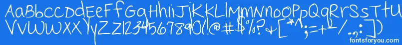 CedarvillePnkfun1Print Font – White Fonts on Blue Background