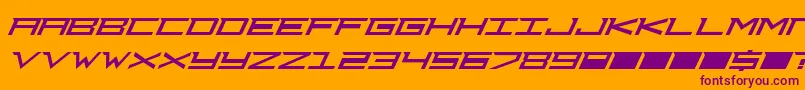 DjCourageous-fontti – violetit fontit oranssilla taustalla