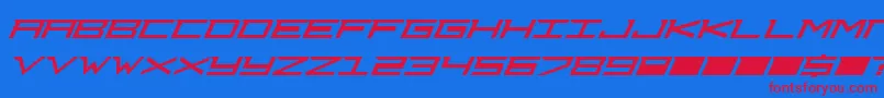 DjCourageous-fontti – punaiset fontit sinisellä taustalla
