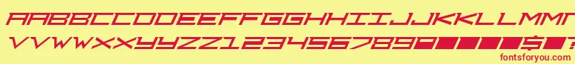 DjCourageous-Schriftart – Rote Schriften auf gelbem Hintergrund