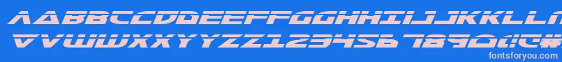 MorseNkLaserItalic Font – Pink Fonts on Blue Background