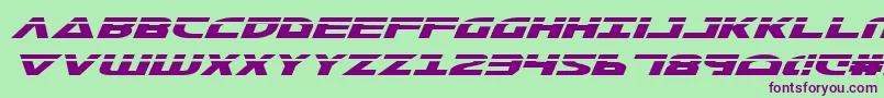MorseNkLaserItalic-Schriftart – Violette Schriften auf grünem Hintergrund