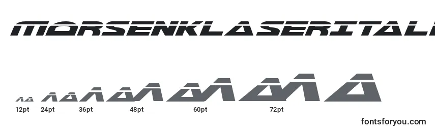 MorseNkLaserItalic Font Sizes