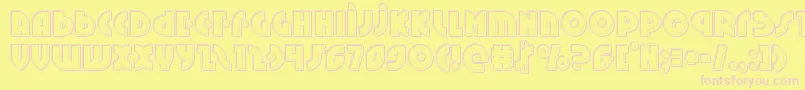 Neuralnomiconengrave-Schriftart – Rosa Schriften auf gelbem Hintergrund