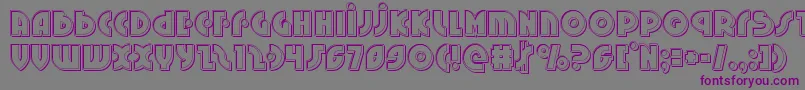 フォントNeuralnomiconengrave – 紫色のフォント、灰色の背景