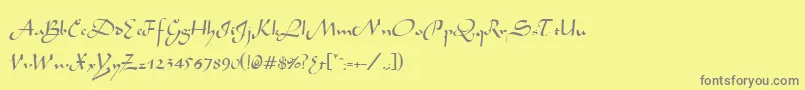 フォントArabianRegular – 黄色の背景に灰色の文字