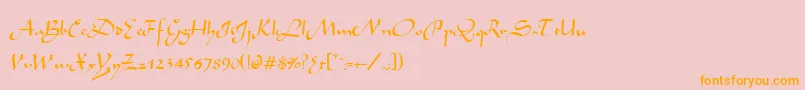 フォントArabianRegular – オレンジの文字がピンクの背景にあります。