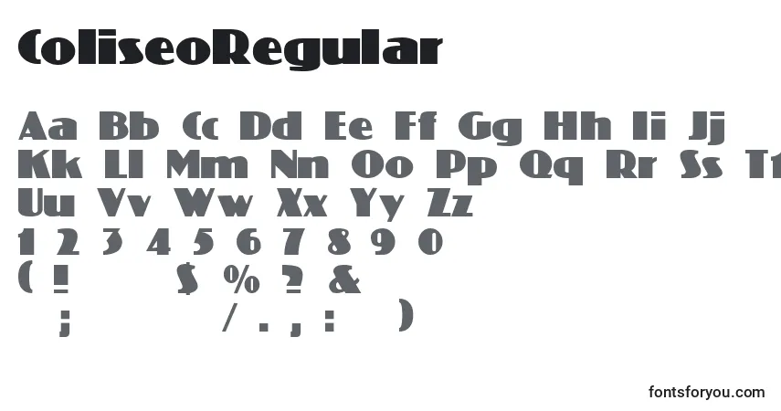 Schriftart ColiseoRegular – Alphabet, Zahlen, spezielle Symbole