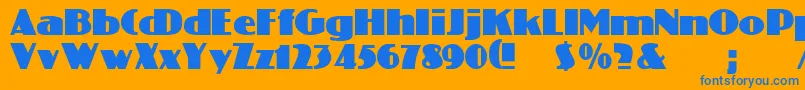 ColiseoRegular-Schriftart – Blaue Schriften auf orangefarbenem Hintergrund