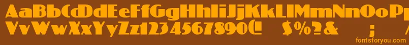 ColiseoRegular-Schriftart – Orangefarbene Schriften auf braunem Hintergrund