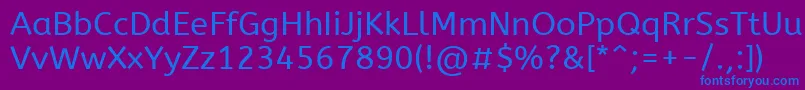 AbeezeeRegular Font – Blue Fonts on Purple Background