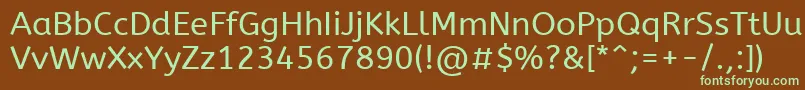Czcionka AbeezeeRegular – zielone czcionki na brązowym tle