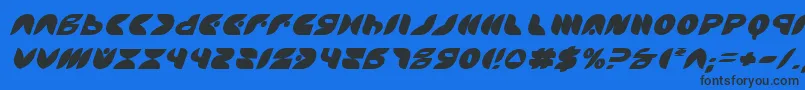 PuffAngelItalic-fontti – mustat fontit sinisellä taustalla