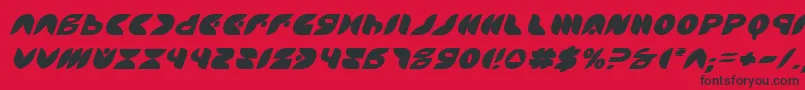 PuffAngelItalic-Schriftart – Schwarze Schriften auf rotem Hintergrund