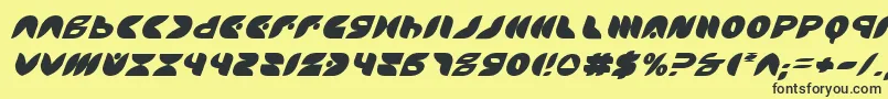 Czcionka PuffAngelItalic – czarne czcionki na żółtym tle