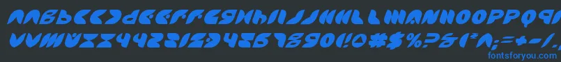 Шрифт PuffAngelItalic – синие шрифты на чёрном фоне