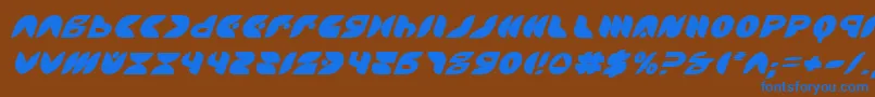 PuffAngelItalic-fontti – siniset fontit ruskealla taustalla