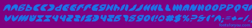 PuffAngelItalic-fontti – siniset fontit violetilla taustalla