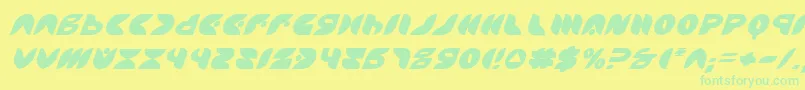 PuffAngelItalic Font – Green Fonts on Yellow Background