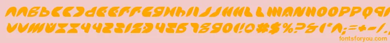 PuffAngelItalic-Schriftart – Orangefarbene Schriften auf rosa Hintergrund