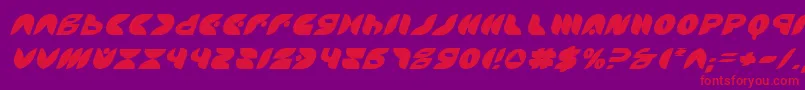 PuffAngelItalic Font – Red Fonts on Purple Background