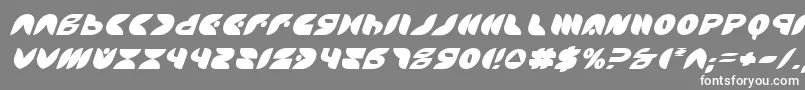 PuffAngelItalic-fontti – valkoiset fontit harmaalla taustalla