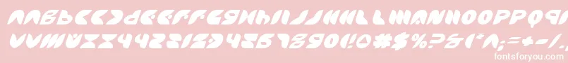 PuffAngelItalic-Schriftart – Weiße Schriften auf rosa Hintergrund