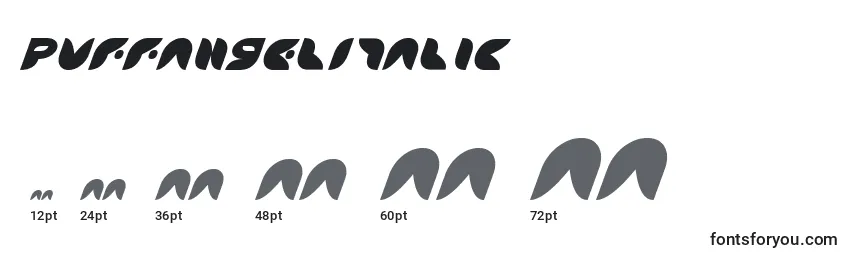 PuffAngelItalic Font Sizes