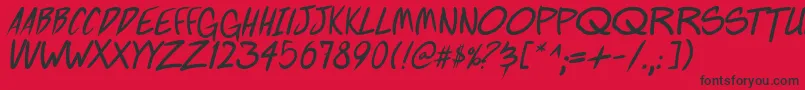 FightingWordzItalic Font – Black Fonts on Red Background