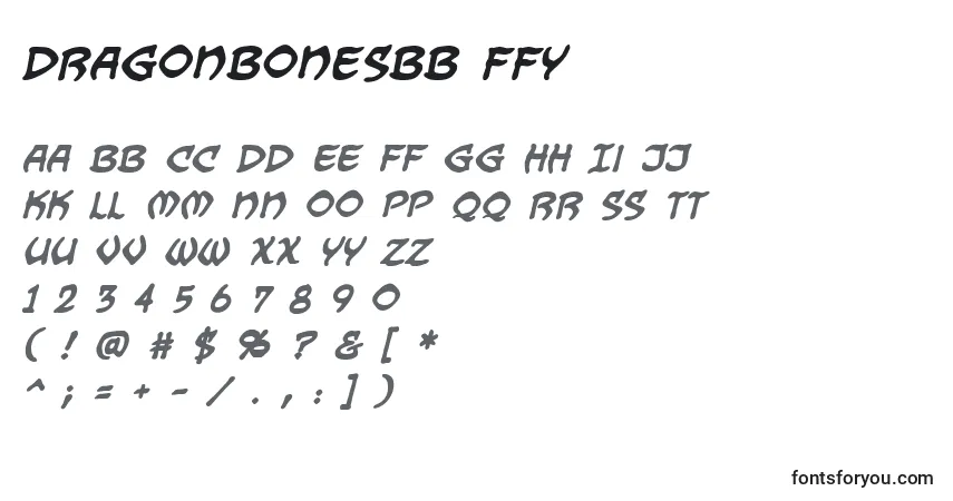 A fonte Dragonbonesbb ffy – alfabeto, números, caracteres especiais