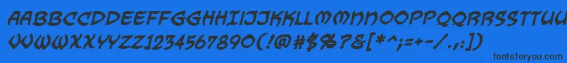 Dragonbonesbb ffy Font – Black Fonts on Blue Background