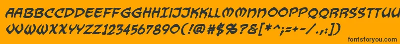Dragonbonesbb ffy Font – Black Fonts on Orange Background