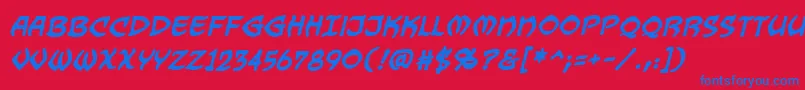 Czcionka Dragonbonesbb ffy – niebieskie czcionki na czerwonym tle