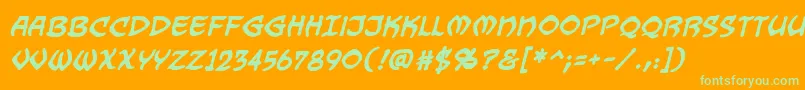 Dragonbonesbb ffy Font – Green Fonts on Orange Background