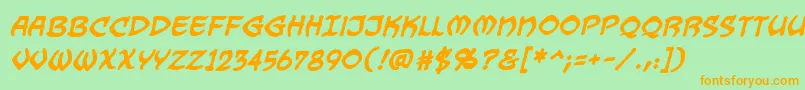 Dragonbonesbb ffy Font – Orange Fonts on Green Background