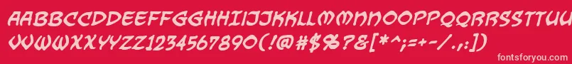 Dragonbonesbb ffy Font – Pink Fonts on Red Background