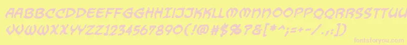 Dragonbonesbb ffy Font – Pink Fonts on Yellow Background