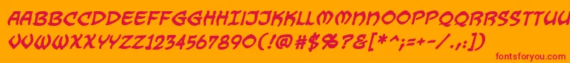 Dragonbonesbb ffy Font – Red Fonts on Orange Background