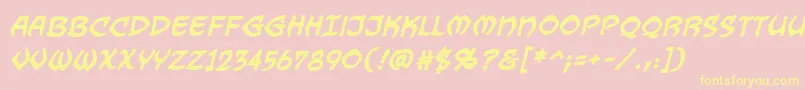 Dragonbonesbb ffy Font – Yellow Fonts on Pink Background
