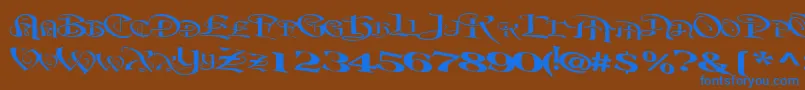 Шрифт BeavertonplaceRegularTtext – синие шрифты на коричневом фоне