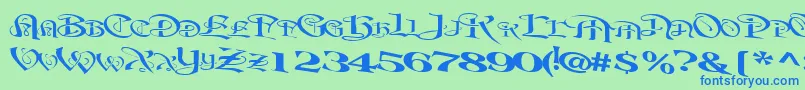 BeavertonplaceRegularTtext Font – Blue Fonts on Green Background